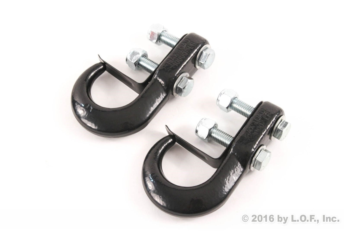 2 Universal Recovery Tow Hooks Fits Jeep Ford Dodge Chevy GMC