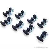 8 Pack Rubber Hood Hold-Down Kit 2.5" Mini Latch Zinc Plated Steel Brackets & Hardware Battery Box