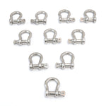 10 Stainless Steel 3/8 Inch 9.5mm Anchor Shackle Bow Pin Chain Ring 2000 Pound