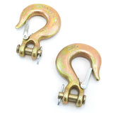 (2) Forged 1/4 Inches Clevis Slip Hooks with Latches - Grade 70