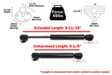 Replacement 10 Inch Gas Strut Prop Shock Lift Support Spring Arm for Toolbox RV Camper Hood Liftgate Hatch 9-11/16 Inch Extended Length (6-1/8 Compressed) 45 Lbs Ball Mount HW Included