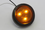 Amber LED 2 Inches Round Side Marker Light Kits with Grommet Truck Trailer RV