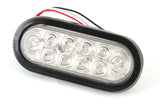 (2) 6 Inches Oval Clear LED Reverse Back-up Light Flush Mount Trailer Truck