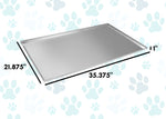 Metal Replacement Tray for Dog Crate 35.375 x 21.875 Heavy Duty Stainless Steel Chew Proof Kennel Cage Pan Leakproof Liner Compatible with Midwest iCrate and More