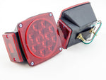 Led Pair Trailer Square Tail Light under 80 Inches & 2) 6 Inches Red Oval Side Marker Lights