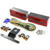 LED Submersible LowProfile Rectangle Light Kit Boat Marine & 6 Amber Side Marker