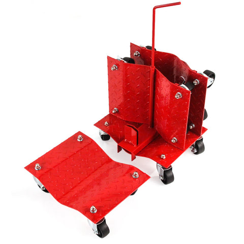 4 - Red with Storage Rack 12  Tire Skates Wheel Car Dolly Ball Bearin –