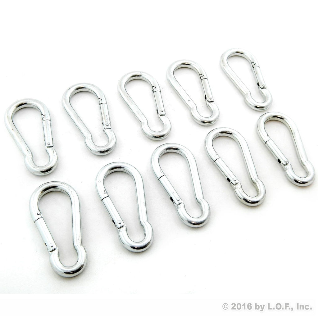 10 Steel Spring Snap Quick Link Carabiner Hook Clips 3-1/2 Inches Leng –